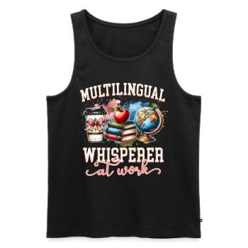Englischlehrer Englischlehrerin Multilingual - Männer Premium Bio Tank Top - Schwarz - Vorne - Michal (187cm)