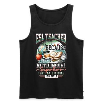 English Teacher English Teacher - Men's Premium Organic Tank Top - black - Front - Michal (187cm)
