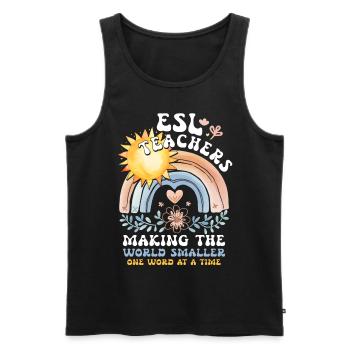 Englischlehrer Englischlehrerin Sprachlehrer - Männer Premium Bio Tank Top - Schwarz - Vorne - Michal (187cm)