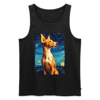 Podenco Starry Night - Männer Premium Bio Tank Top - Schwarz - Vorne - AI Model Male 178 light (178cm)
