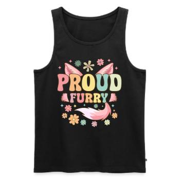 Groovy Furry Fandom Fursuit Fox - Men's Premium Organic Tank Top - black - Front - Michal (187cm)