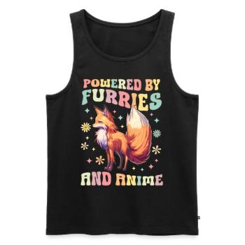 Groovy Furry Fandom Fursuit Fox - Men's Premium Organic Tank Top - black - Front - Michal (187cm)