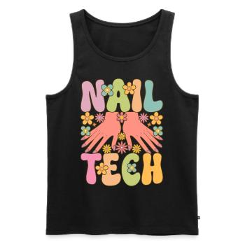 Groovy Nail Technician Nail Artist Wimpern - Männer Premium Bio Tank Top - Schwarz - Vorne - AI Model Male 178 light (178cm)