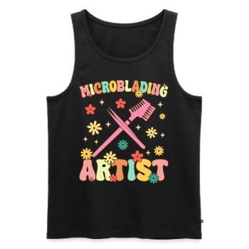 Groovy Lash Artist Lash Tech Eyelashes - Männer Premium Bio Tank Top - Schwarz - Vorne - AI Model Male 178 light (178cm)
