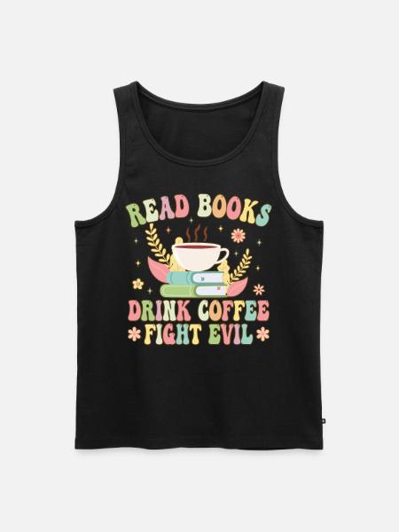 Groovy Book Reader - Men's Premium Organic Tank Top - black