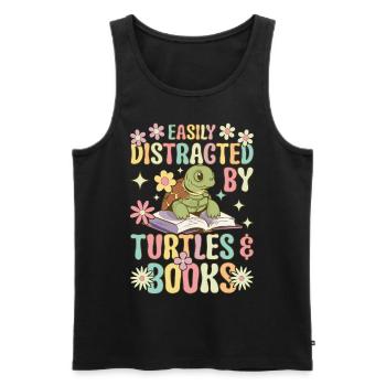 Groovy Sea Turtle - Men's Premium Organic Tank Top - black - Front - Michal (187cm)