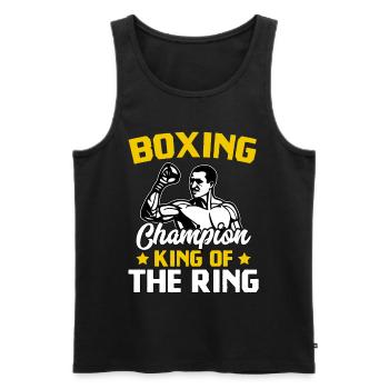 Champion de boxe Roi du ring - Débardeur bio Premium Homme - noir - Devant - Michal (187cm)