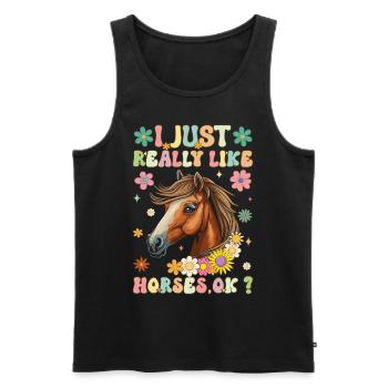 Groovy Horseback Riding Reiter - Männer Premium Bio Tank Top - Schwarz - Vorne - Michal (187cm)