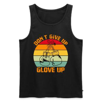 Gib Glove up Boxing nicht auf - Männer Premium Bio Tank Top - Schwarz - Vorne - AI Model Male 178 light (178cm)