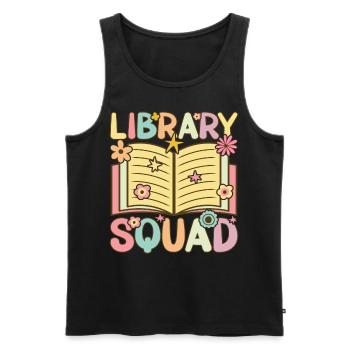 Groovy Book Reader Librarian - Men's Premium Organic Tank Top - black - Front - AI Model Male 178 light (178cm)