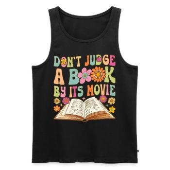 Read Groovy Book Reader - Men's Premium Organic Tank Top - black - Front - AI Model Male 178 light (178cm)