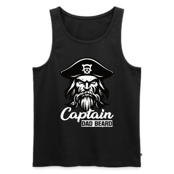 Captain Dad Beard Captain Boat Sailing Sailor - Men's Premium Organic Tank Top - black - Front - AI Model Male 178 light (178cm)