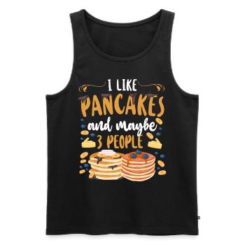 Amoureux des crêpes Les enfants J’aime les crêpes - Débardeur bio Premium Homme - noir - Devant - Michal (187cm)