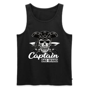 Captain Dad Beard Captain Boat Sailing Sailor - Men's Premium Organic Tank Top - black - Front - AI Model Male 178 light (178cm)