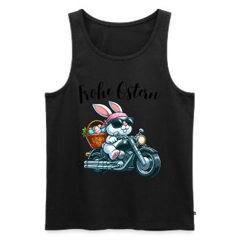 Happy Easter Bunny Easter Bunny Motorcycle Cool Funny - Men's Premium Organic Tank Top - black - Front - Michal (187cm)