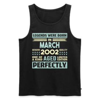 22. Geburtstag März Jahrgang 2002 Geschenkidee - Männer Premium Bio Tank Top - Schwarz - Vorne - Michal (187cm)