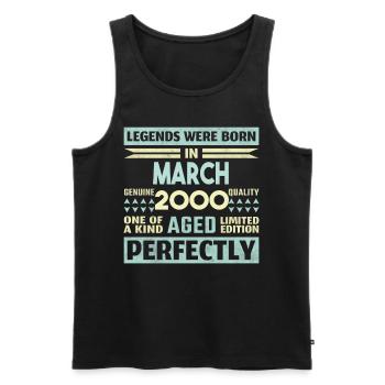 24th Birthday March Vintage 2000 Gift Idea - Men's Premium Organic Tank Top - black - Front - AI Model Male 178 light (178cm)