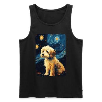 Havanese Starry Night - Men's Premium Organic Tank Top - black - Front - Michal (187cm)