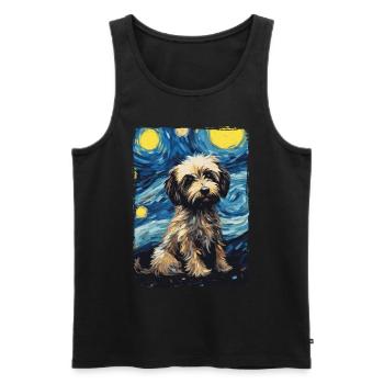 Havanese Starry Night - Men's Premium Organic Tank Top - black - Front - Michal (187cm)