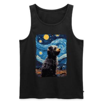 Havanese Starry Night - Men's Premium Organic Tank Top - black - Front - Michal (187cm)