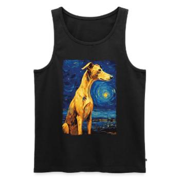 Galgo Espanol Starry Night - Men's Premium Organic Tank Top - black - Front - AI Model Male 178 light (178cm)
