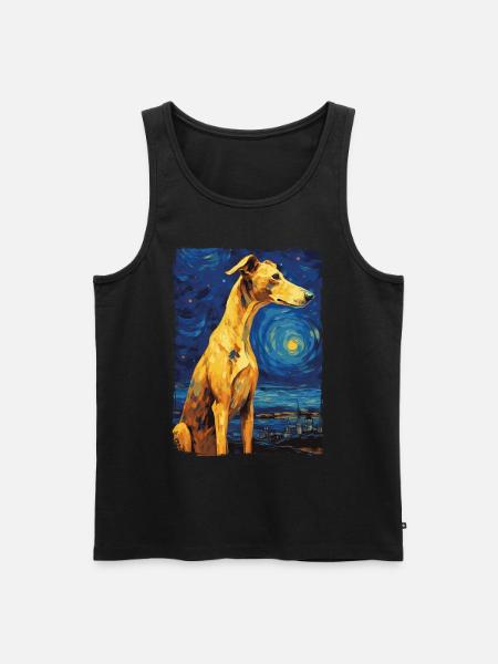 Galgo Espanol Starry Night - Männer Premium Bio Tank Top - Schwarz