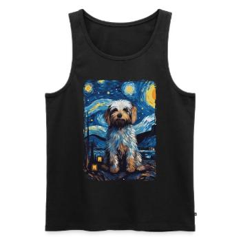 Havanese Starry Night - Men's Premium Organic Tank Top - black - Front - Michal (187cm)