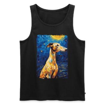 Galgo Espanol Starry Night - Men's Premium Organic Tank Top - black - Front - AI Model Male 178 light (178cm)