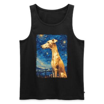 Galgo Español Starry Night - Men's Premium Organic Tank Top - black - Front - AI Model Male 178 light (178cm)