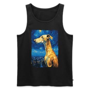 Galgo Español Starry Night - Men's Premium Organic Tank Top - black - Front - AI Model Male 178 light (178cm)