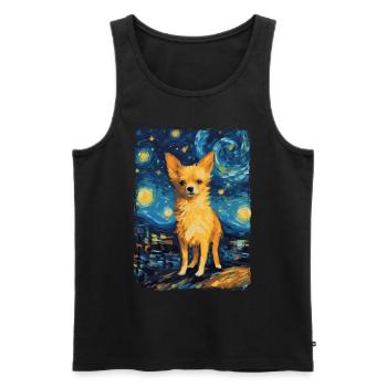 Chihuahua Starry Night - Männer Premium Bio Tank Top - Schwarz - Vorne - Michal (187cm)