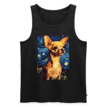Chihuahua Starry Night - Männer Premium Bio Tank Top - Schwarz - Vorne - Michal (187cm)