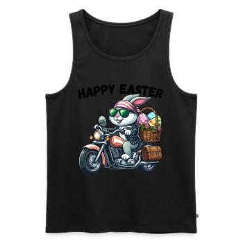 Happy Easter Bunny Motorcycle Cool Biker Easter Bunny - Men's Premium Organic Tank Top - black - Front - Michal (187cm)