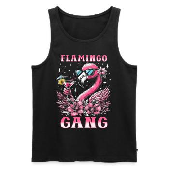 Flamingo Gang - Men's Premium Organic Tank Top - black - Front - Michal (187cm)