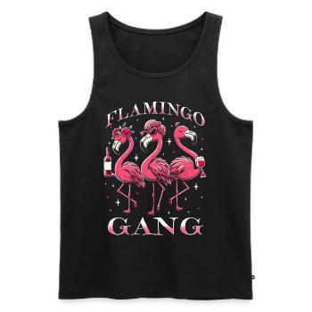 Flamingo Gang - Men's Premium Organic Tank Top - black - Front - Michal (187cm)