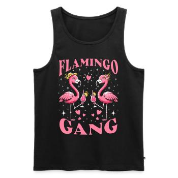 Flamingo Gang - Men's Premium Organic Tank Top - black - Front - Michal (187cm)