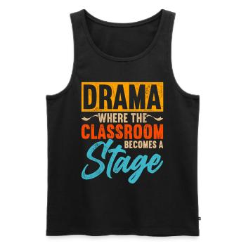 Schauspiellehrer Schauspielerei Theaterunterricht - Männer Premium Bio Tank Top - Schwarz - Vorne - AI Model Male 178 light (178cm)
