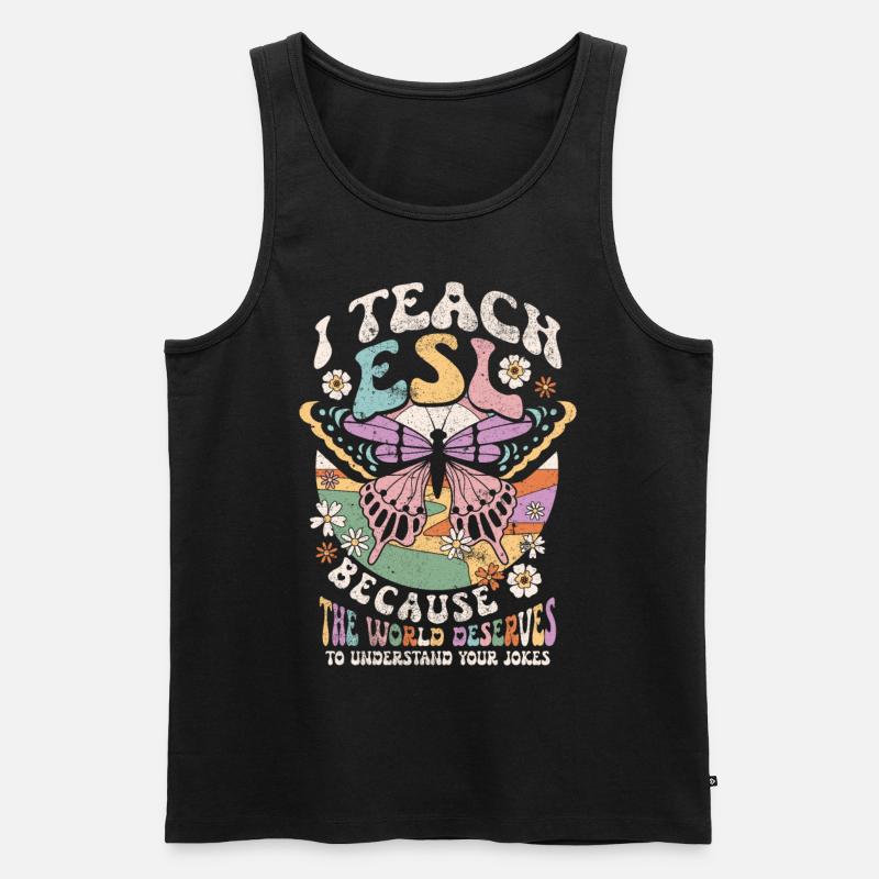 Englischlehrerin Sprachlehrer Englischlehrer - Männer Premium Bio Tank Top - Schwarz