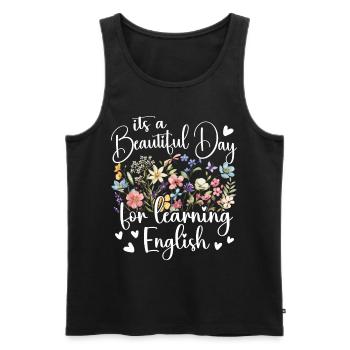 English Teacher Teacher Teacher English Teacher - Men's Premium Organic Tank Top - black - Front - AI Model Male 178 light (178cm)