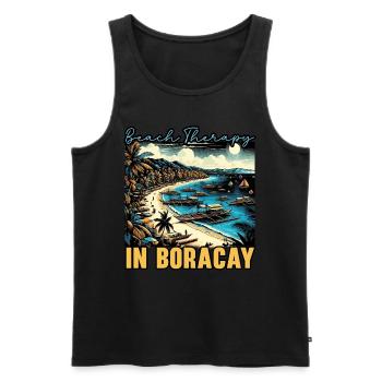 Boracay Philippinen Sommerurlaub Boaracay Beach - Männer Premium Bio Tank Top - Schwarz - Vorne - Michal (187cm)