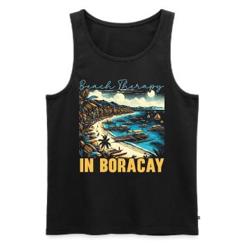 Boracay Philippinen Sommerurlaub Boaracay Beach - Männer Premium Bio Tank Top - Schwarz - Vorne - Michal (187cm)