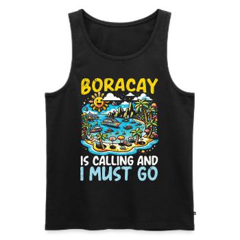 Vacances d’été à Boracay Philippines Plage de Boaracay - Débardeur bio Premium Homme - noir - Devant - Michal (187cm)