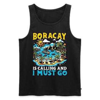 Boracay Philippinen Sommerurlaub Boaracay Beach - Männer Premium Bio Tank Top - Schwarz - Vorne - Michal (187cm)