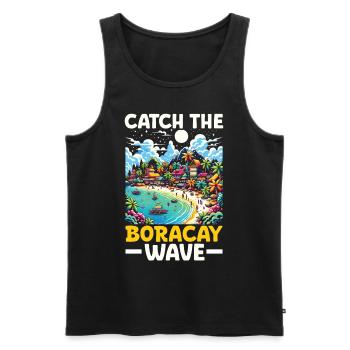 Boracay Philippinen Sommerurlaub Boaracay Beach - Männer Premium Bio Tank Top - Schwarz - Vorne - Michal (187cm)