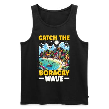 Boracay Philippinen Sommerurlaub Boaracay Beach - Männer Premium Bio Tank Top - Schwarz - Vorne - Michal (187cm)