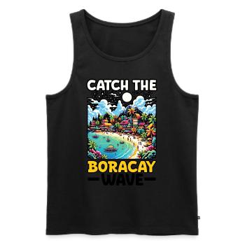 Boracay Philippinen Sommerurlaub Boaracay Beach - Männer Premium Bio Tank Top - Schwarz - Vorne - Michal (187cm)