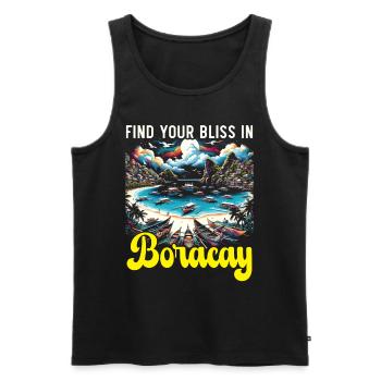 Boracay Philippinen Sommerurlaub Boaracay Beach - Männer Premium Bio Tank Top - Schwarz - Vorne - Michal (187cm)