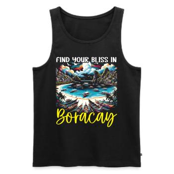 Boracay Philippinen Sommerurlaub Boaracay Beach - Männer Premium Bio Tank Top - Schwarz - Vorne - Michal (187cm)