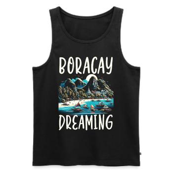 Boracay Philippinen Sommerurlaub Boaracay Beach - Männer Premium Bio Tank Top - Schwarz - Vorne - Michal (187cm)