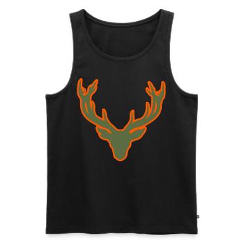 Hirschkopf – Für Jäger & Naturfreunde - Männer Premium Bio Tank Top - Schwarz - Vorne - AI Model Male 178 light (178cm)